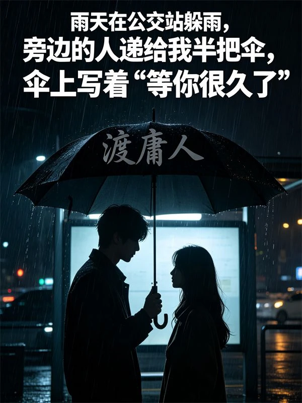 雨天在公交站躲雨,旁邊的人遞給我半把傘,傘上寫着“等你很久了”